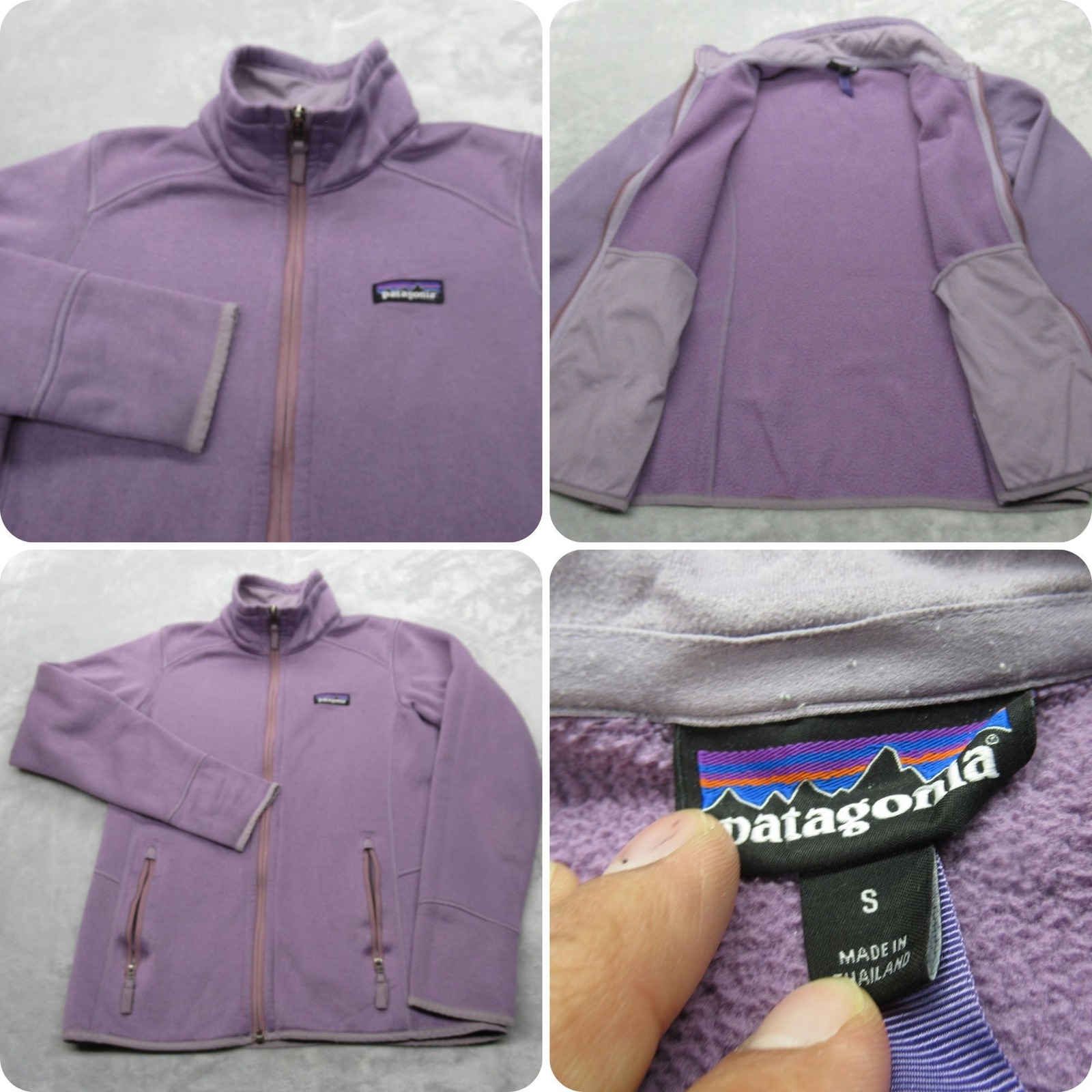 Patagonia Tech Fleece Jacket Womens Small Violet Full Zip Softshell Water Resist